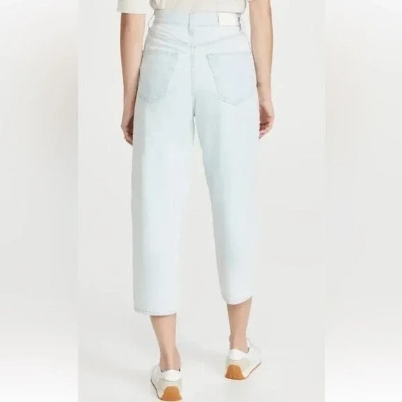 NWT $228 Anthropologie x EDWIN Women Dani Capri Light Blue Relaxed Jeans Sz 30 - Picture 2 of 8